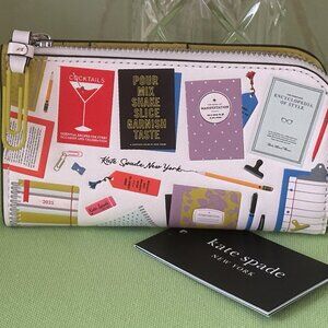 KATE SPADE PAGE TURNER SMALL BIFOLD WALLET:NWT CREAM/MULTI